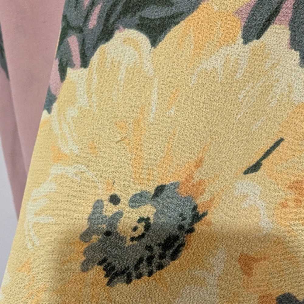 Reformation Pink Off-Shoulder Midi Dress with Yellow Floral Print - Picture 11 of 16